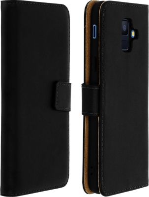 Etui AVIZAR Samsung Galaxy A6 en Cuir Veritable Noir