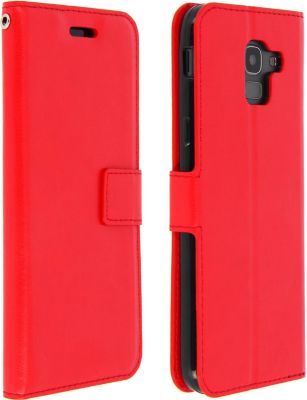 Etui AVIZAR Samsung J6 Portefeuille Vintage Rouge