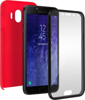 Coque AVIZAR Samsung Galaxy J4 Avant et Arrière Rouge