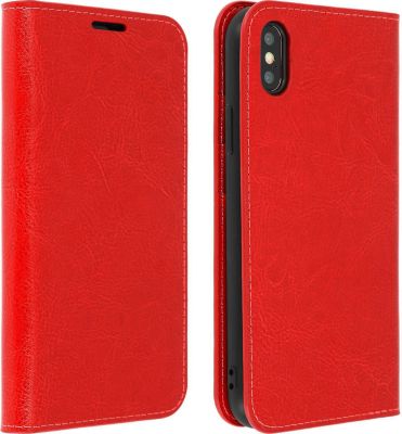 Etui AVIZAR iPhone XS Max Portefeuille Cuir Rouge