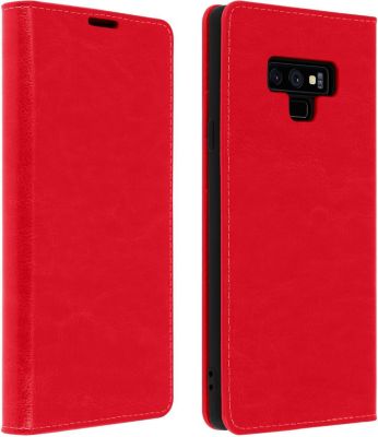Etui AVIZAR Samsung Note 9 Portefeuille Cuir Rouge