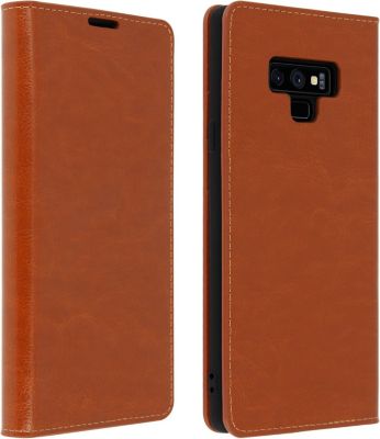 Etui AVIZAR Samsung Note 9 Portefeuille Cuir Camel