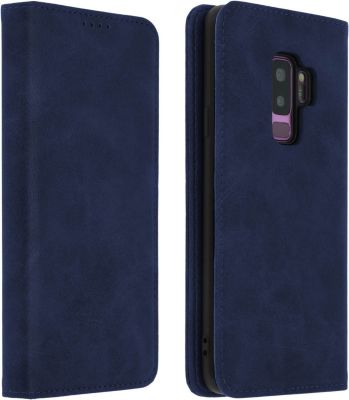 Etui AVIZAR Galaxy S9+ Rotary Vintage Bleu Nuit