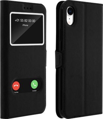 Etui AVIZAR Apple iPhone XR Double Fenêtre Noir