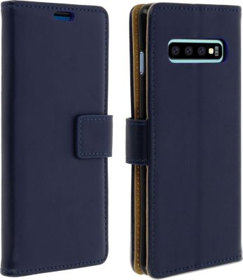 Etui AVIZAR Samsung S10 Clapet Porte-carte Bleu nuit