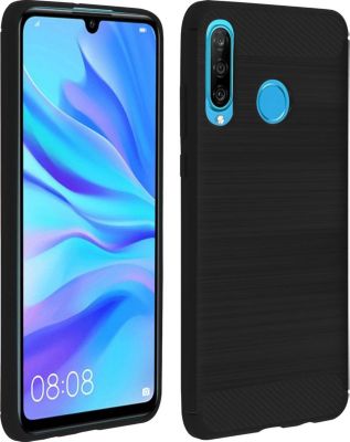 Coque AVIZAR Huawei P30 Lite Finition Carbone Noir