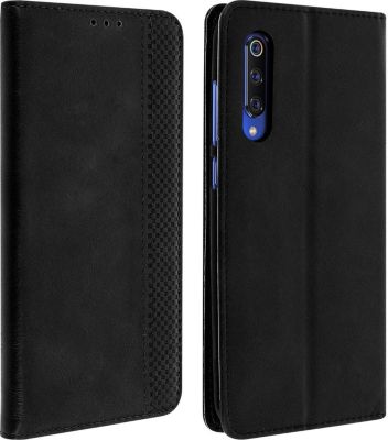 Etui AVIZAR Xiaomi Mi 9 Cuir Effet Vintage Noir