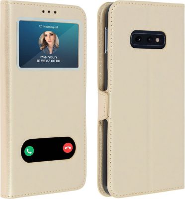 Etui AVIZAR Samsung Galaxy S10e Double Fenêtre Or