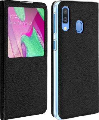 Etui AVIZAR Samsung Galaxy A40 Fenêtre S-view Noir Etui AVIZAR Samsung Galaxy A40 Fenêtre S-view Noir