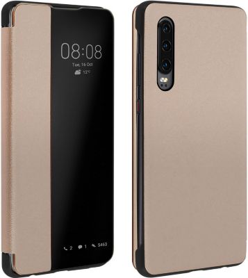 Etui AVIZAR Huawei P30 Affichage L-View Or