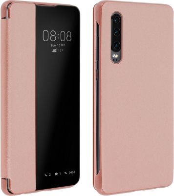 Etui AVIZAR Huawei P30 Affichage L-View Champagne
