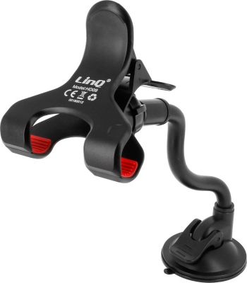 Support smartphone LINQ Voiture 360° avec Pince, Ventouse - Noir