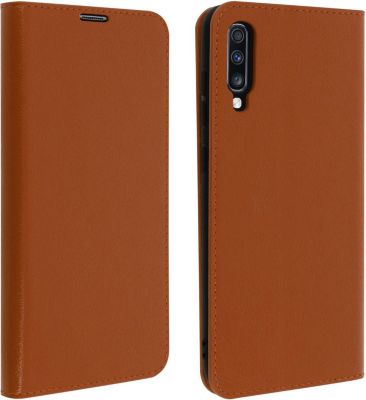 Etui AVIZAR Samsung A70 Portefeuille Cuir Camel