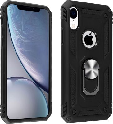 Coque AVIZAR iPhone XR Bi-matière + Bague Noir