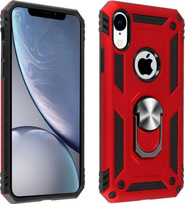 Coque AVIZAR iPhone XR Bi-matière + Bague Rouge