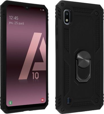 Coque AVIZAR Samsung A10 Bi-matière + Bague Noir Coque AVIZAR Samsung A10 Bi-matière + Bague Noir