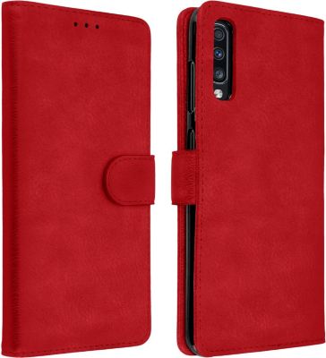 Etui AVIZAR Samsung A70 Portefeuille Chester Rouge