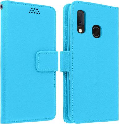 Etui AVIZAR Samsung A20e Portefeuille Support Bleu