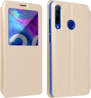 Etui AVIZAR Honor 20 Lite Fenêtre S-view Or
