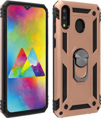 Coque AVIZAR Samsung M20 Bi-matière + Bague Champagne