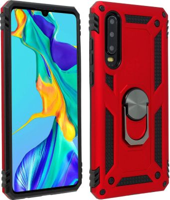 Coque AVIZAR Huawei P30 Bi-matière + Bague Rouge Coque AVIZAR Huawei P30 Bi-matière + Bague Rouge