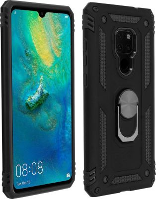 Coque AVIZAR Huawei Mate 20 Bi-matière + Bague Noir