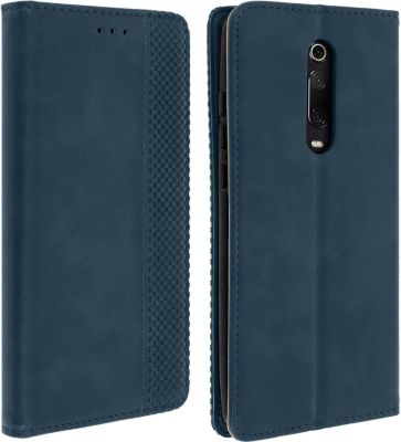 Etui AVIZAR Xiaomi Mi 9T Cuir Effet Vintage Bleu