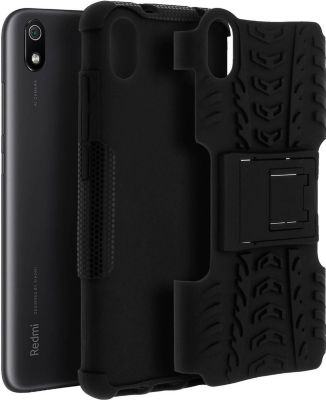 Coque AVIZAR xiaomi redmi 7a Antichoc + Béquille Noir