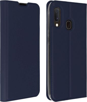 Etui AVIZAR Samsung A20e Effet Satiné Bleu Nuit
