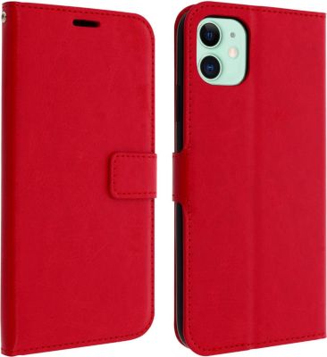 Etui AVIZAR iPhone 11 Portefeuille Vintage Rouge