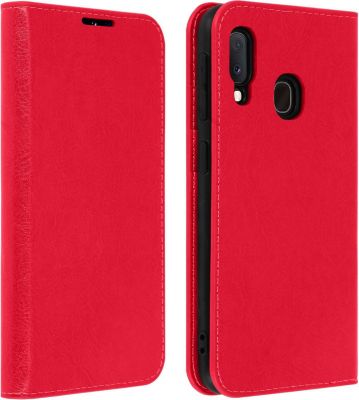 Etui AVIZAR Samsung A20e Portefeuille Cuir Rouge