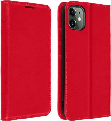 Etui AVIZAR Apple iPhone 11 Portefeuille Cuir Rouge