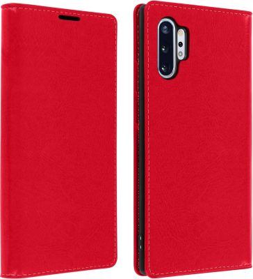 Etui AVIZAR Samsung Galaxy Note 10 Plus Cuir Rouge