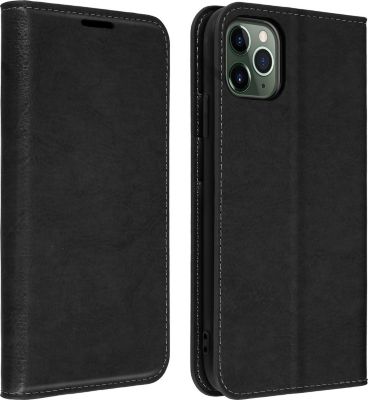 Etui AVIZAR iPhone 11 Pro Portefeuille Cuir Noir