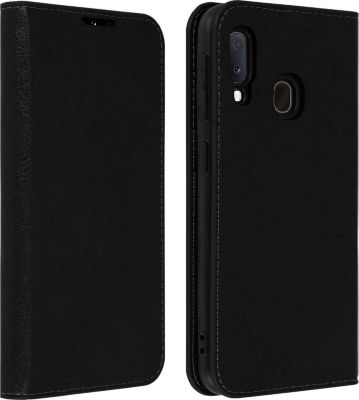 Etui AVIZAR Samsung A20e Portefeuille Cuir Noir
