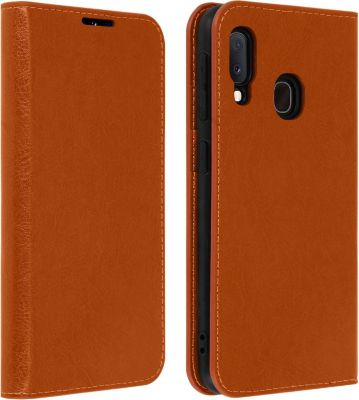 Etui AVIZAR Samsung A20e Portefeuille Cuir Camel