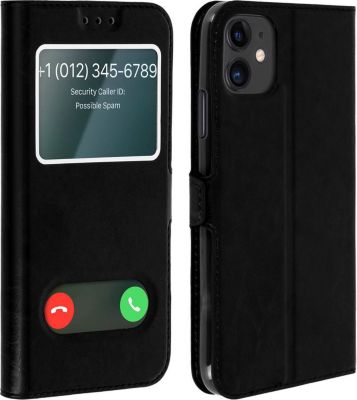 Etui AVIZAR Apple iPhone 11 Double Fenêtre Noir