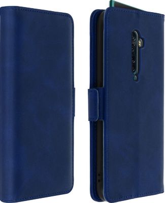 Etui AVIZAR Oppo Reno 2 Clapet Porte-carte Bleu nuit