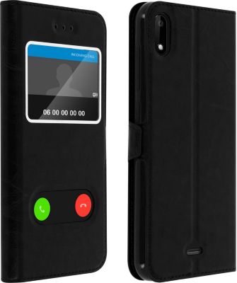 Étui Folio Mocca Double Fenêtre Pour Wiko Jerry Noir - Neuf Sous Blister