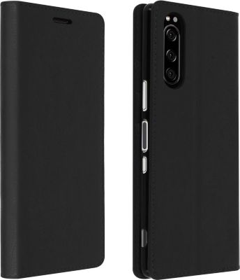 Etui AVIZAR Sony Xperia 5 Portefeuille Cuir Noir