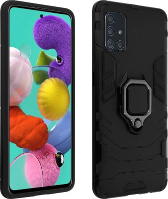 Coque AVIZAR Samsung A51 Hybride + Bague Noir Coque AVIZAR Samsung A51 Hybride + Bague Noir