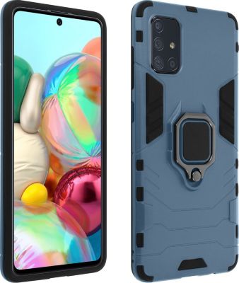 Coque AVIZAR Samsung A51 Hybride + Bague Bleu nuit