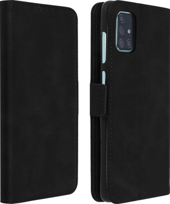 Etui AVIZAR Samsung A71 Stand Porte-cartes Noir