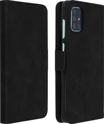 Etui AVIZAR Samsung A71 Stand Porte-cartes Noir