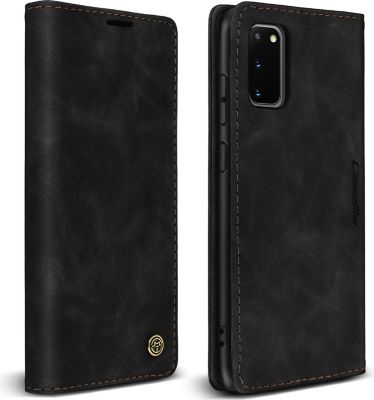 Etui AVIZAR Samsung S20 Finition Vintage Stand Noir