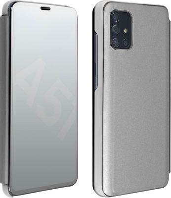 Etui AVIZAR Samsung A51 Support Effet Miroir Argent