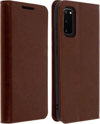 Etui AVIZAR Samsung S20 Portefeuille Cuir Marron