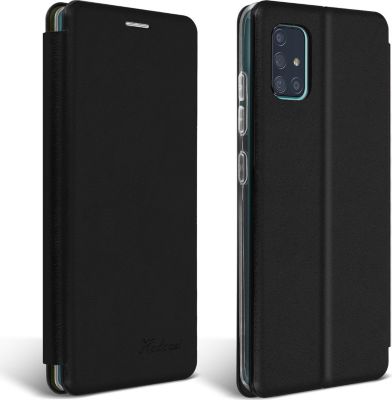 Etui AVIZAR Galaxy A71 Simili-Cuir Texturé Noir