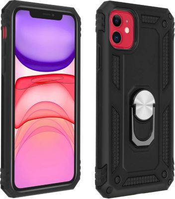 Coque AVIZAR iPhone 11 Bi-matière + Bague Noir Coque AVIZAR iPhone 11 Bi-matière + Bague Noir