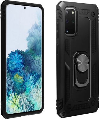 Coque AVIZAR Samsung S20 Plus Bi-matière + Bague Noir